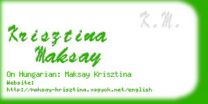 krisztina maksay business card